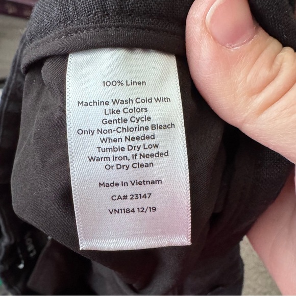 Talbots black wide leg linen pant Size 10 - Picture 4 of 6